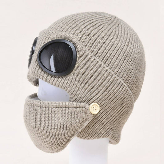 GLASSES EARMUFFS PLUS VELVET WARM HAT