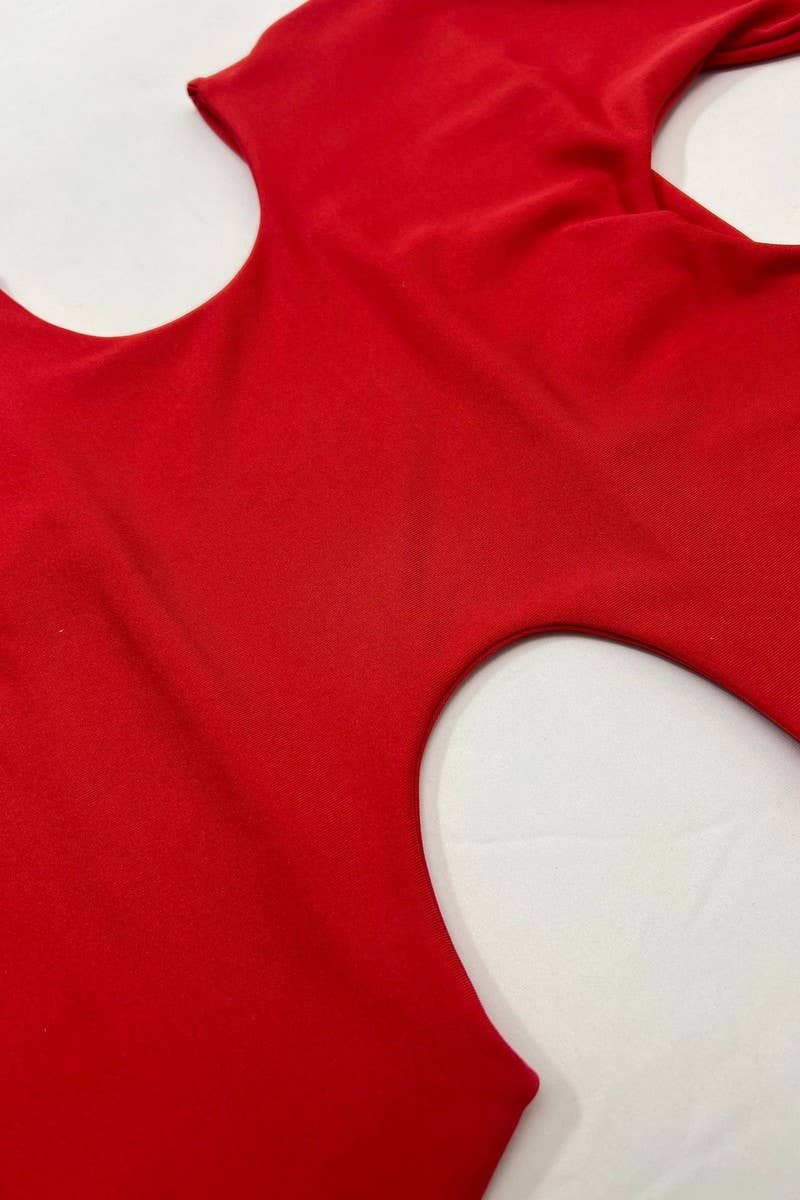 CWDHL01131_BACKLESS HALTER CUTOUT BODYCON DRESS