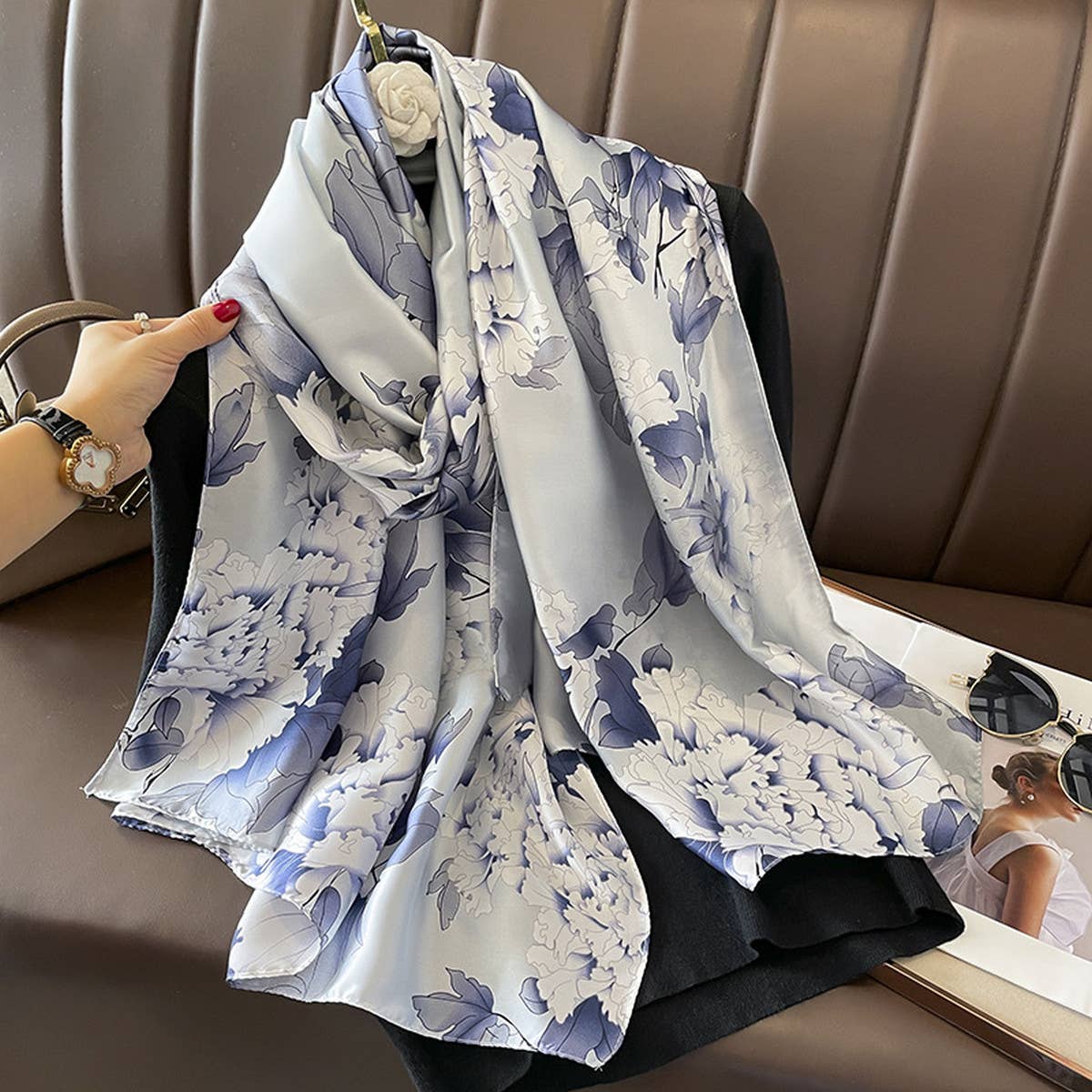 Silky Satin Long Scarf Shawl ? Versatile Wrap