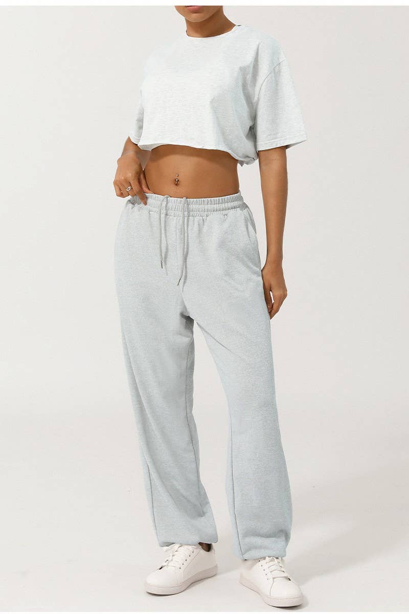 CWBLP1233_SOLID HIGH WAIST DRAWSTRING SWEATPANTS
