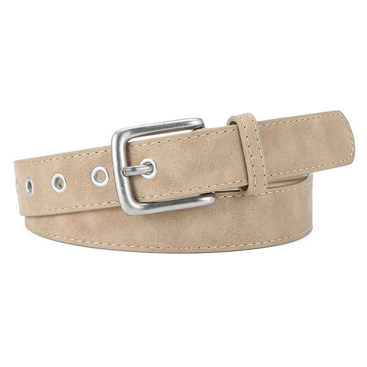 FROSTED TEXTURED PIN BUCKLE PU BELT