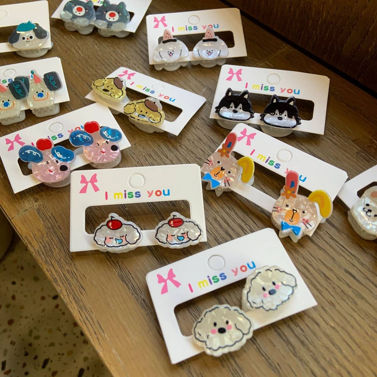 CWAHA4457_GIRL PUPPY BEAR CUTE CARTOON HAIRPIN