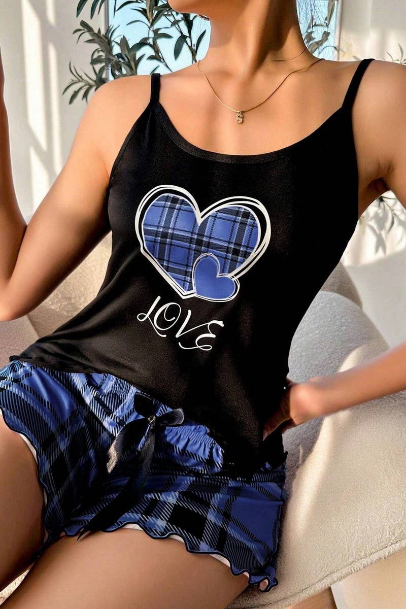 CWSPJ00473_SEXY CAMI MILK SILK PAJAMA SHORTS SET