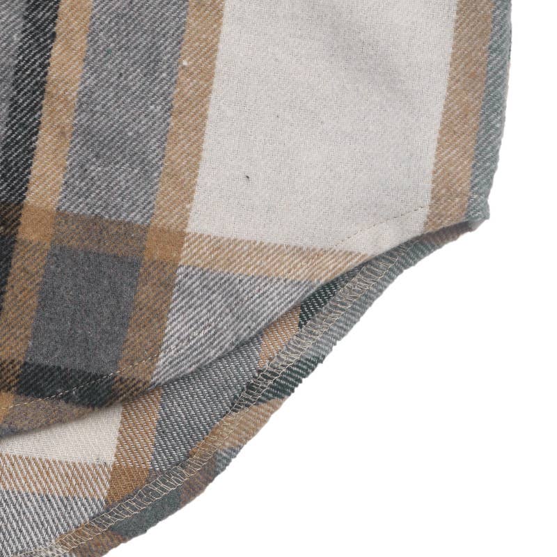 Fashionable lapel check long-sleeved shirt