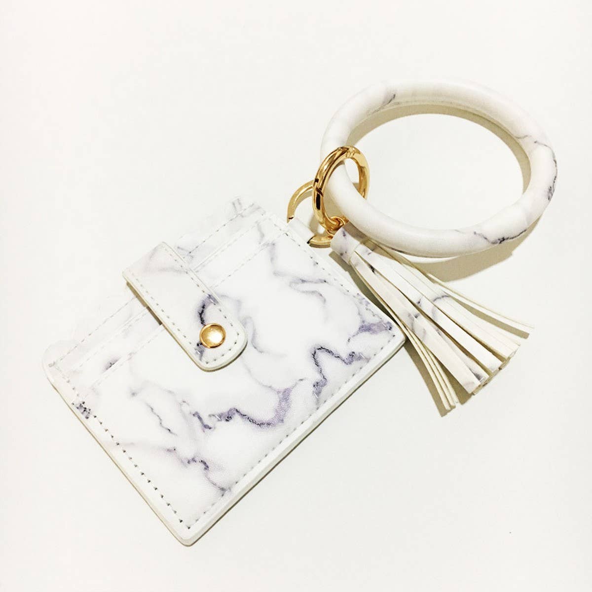 Leopard Keychain Bangle with PU Card Holder_CWAB5006