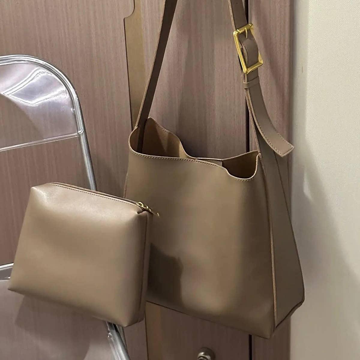 CWAB4831_CASUAL SIMPLE TWO-PIECE SHOULDER MESSENGER BAG