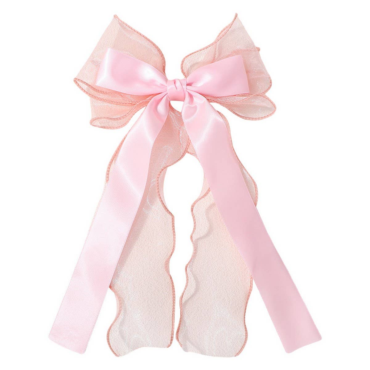 Kids Chiffon Ribbon Bow Hair Clip ? Solid Color