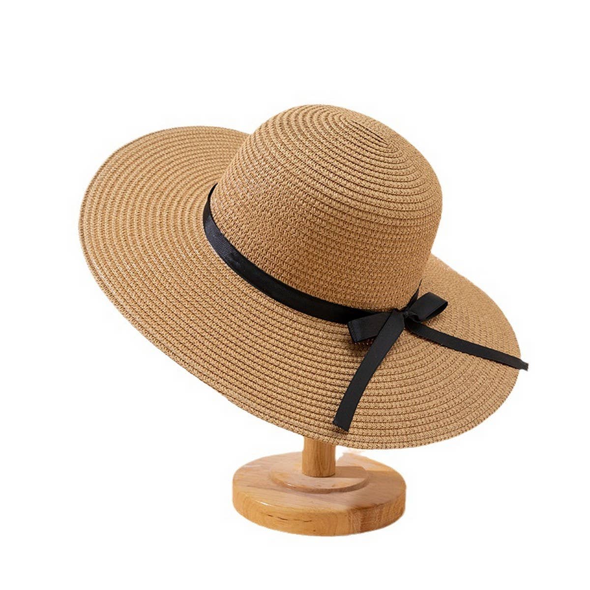 SUMMER BEACH FASHION VERSATILE BOW SUN HAT_CWAH1160