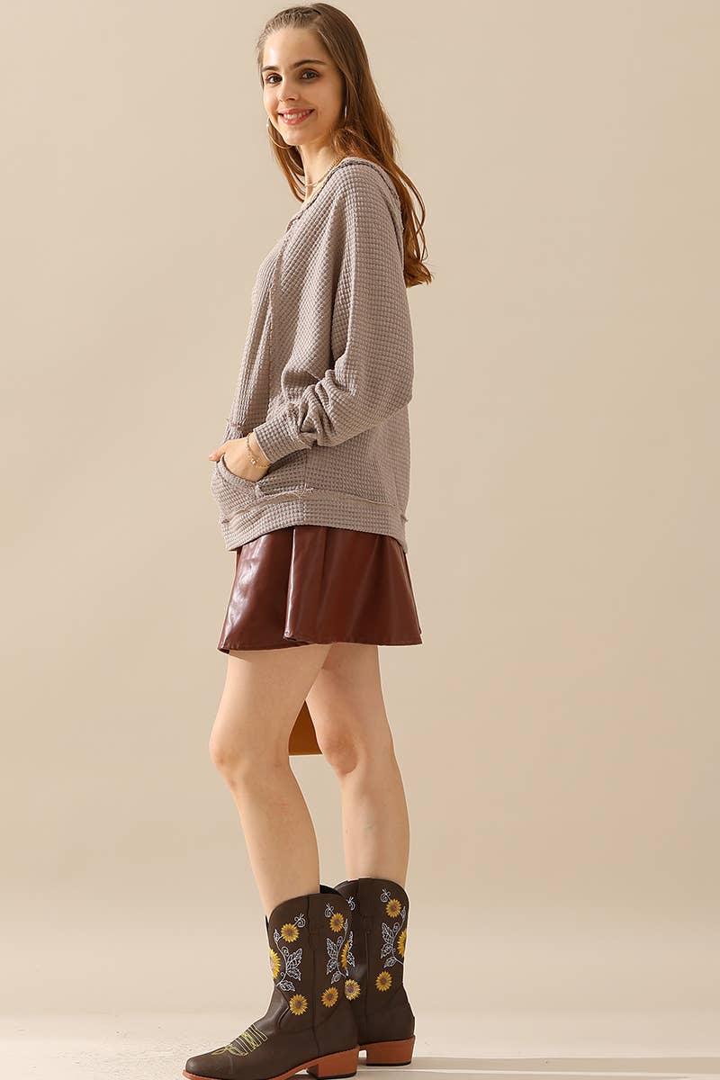 CWTTL1498__PLUS BOAT NECK POCKETED PULLOVER SWEATER KNIT TOP