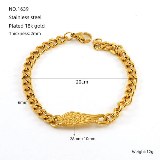 18K titanium steel bracelet Cuban chain anchor hand
