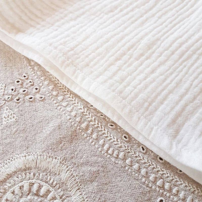 CREPE DOUBLE COTTON SLIT LONG DRESS