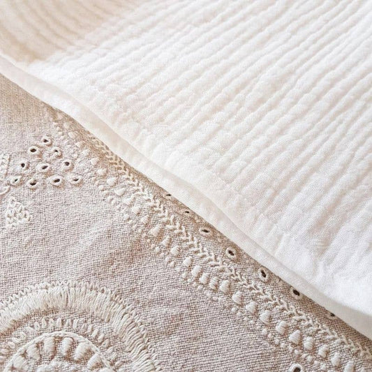 CREPE DOUBLE COTTON SLIT LONG DRESS