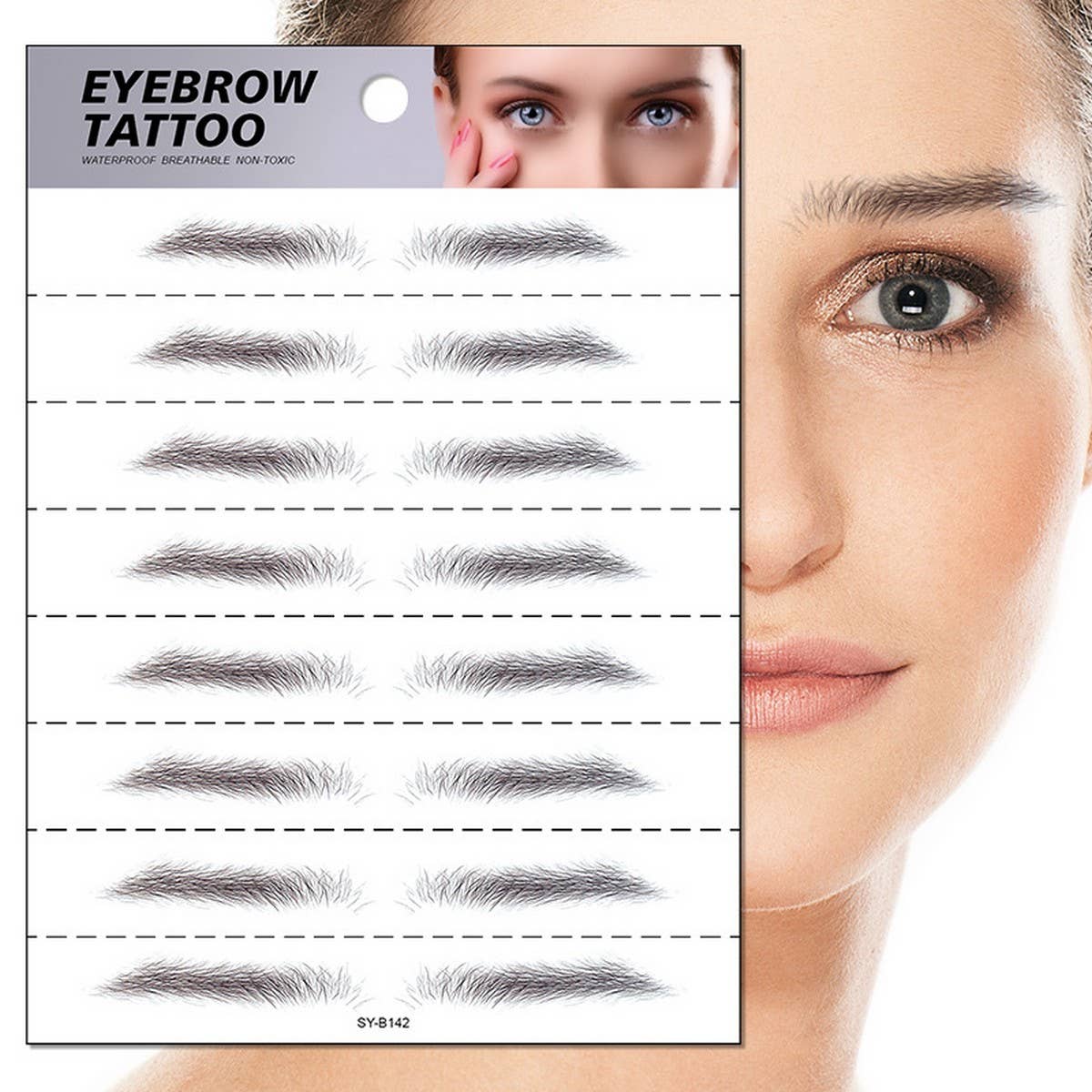 6D Waterproof Eyebrow Tattoo Stickers Realistic_CWMM8264