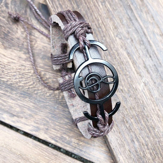 NEW MUSICAL NOTE BRAIDED LEATHER BRACELET