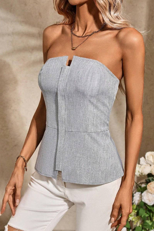 CWTTSL0447_SUMMER SEXY HOT GIRL SLIM ZIPPER TUBE TOP