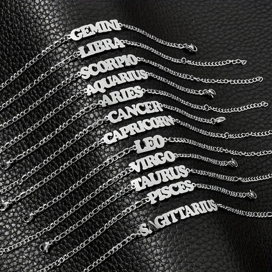 NEW STAINLESS STEEL ZODIAC PENDANT BRACELET_CWMM2716