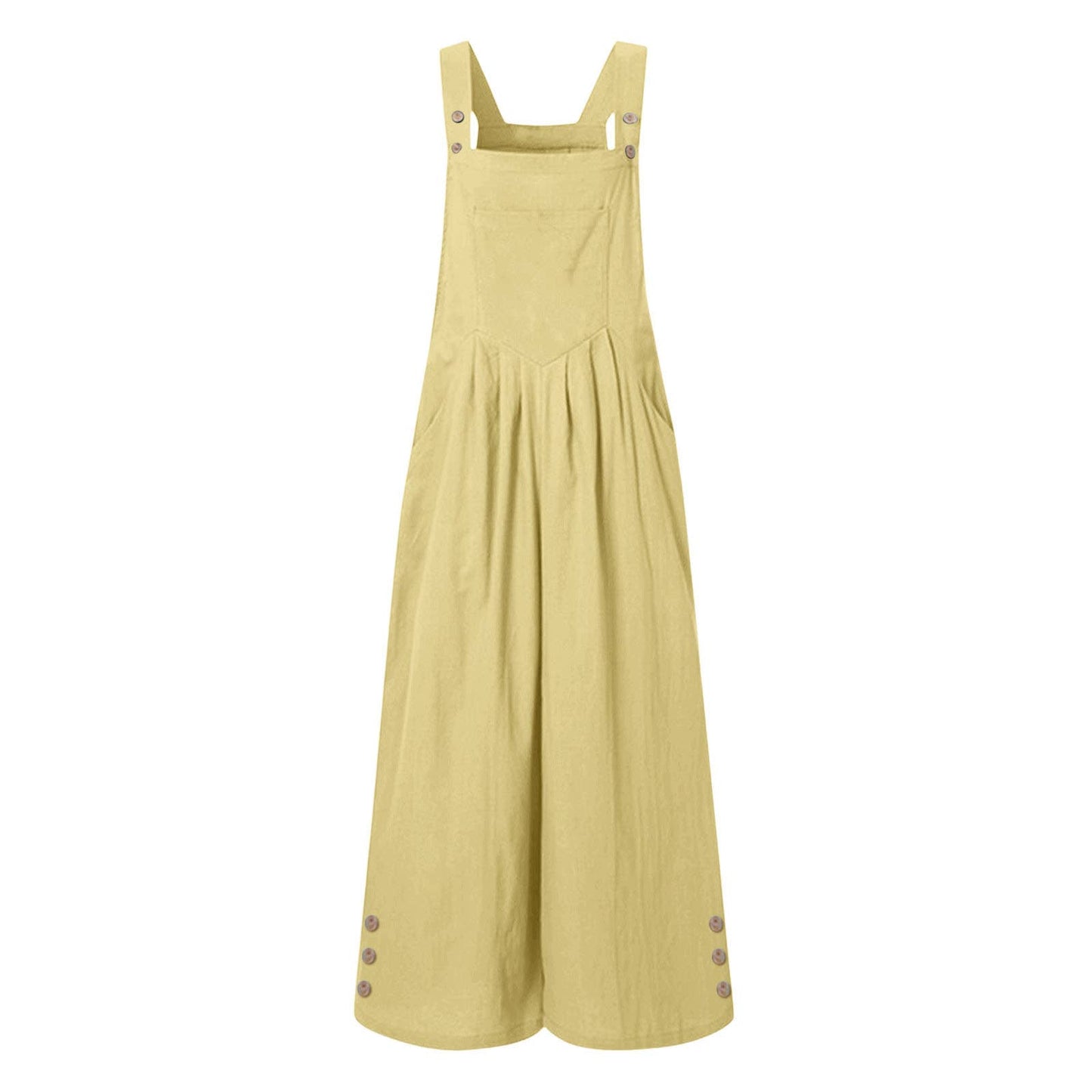 Casual loose sleeveless button-down jumpsuit