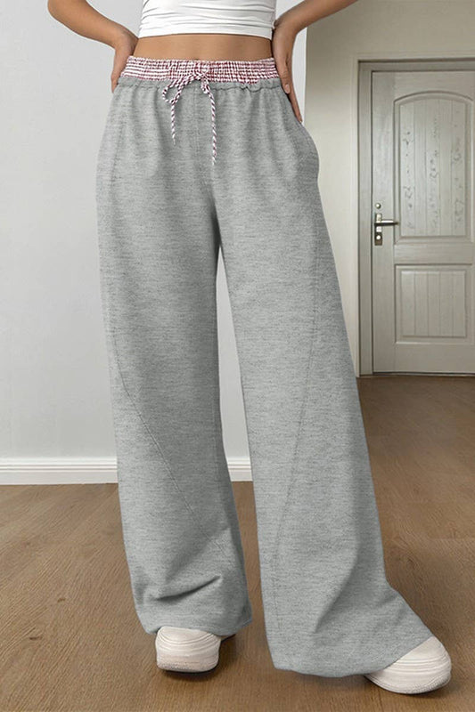 CWBLP00949_COLORBLOCK PATCHWORK STRAIGHT LEG CASUAL PANTS