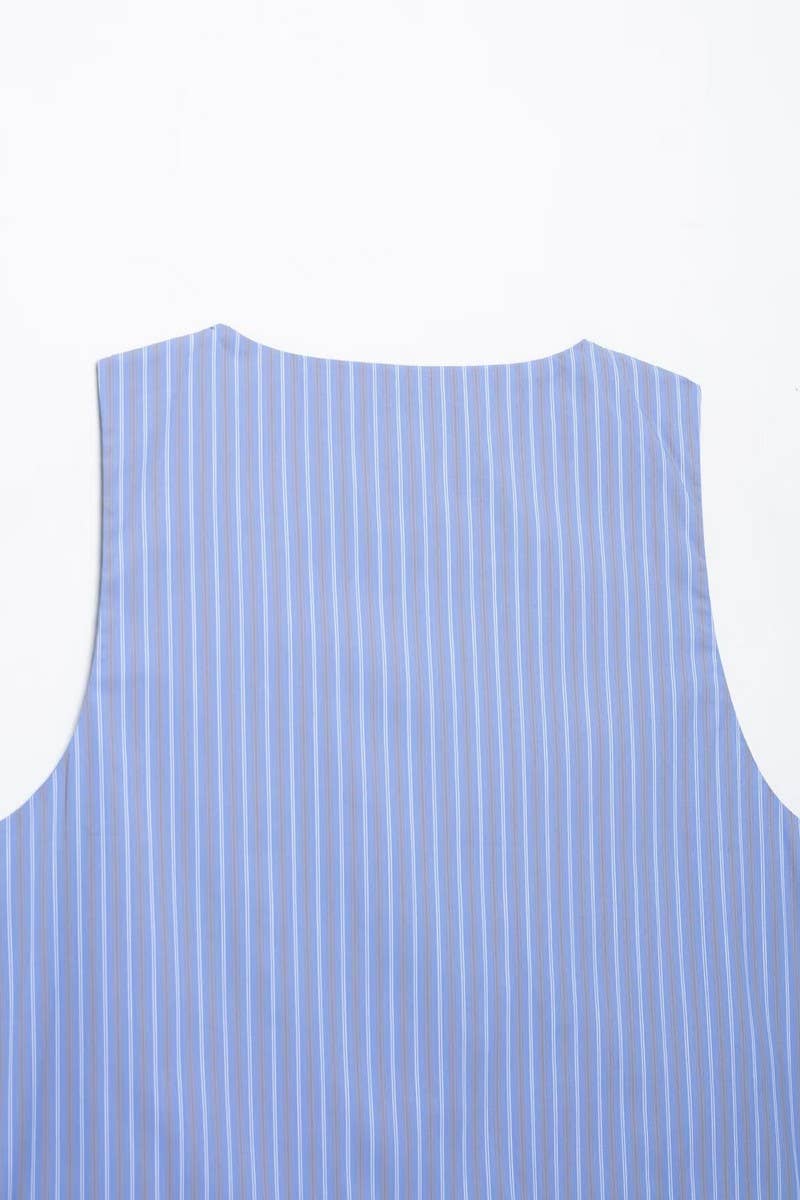 CWSBSSL0152_FASHION CASUAL STRIPED VEST + PANTS SET