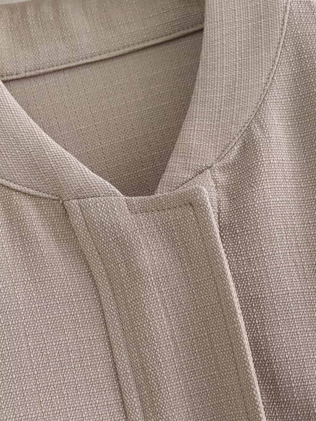 Cotton linen blended solid-color pilot jacket