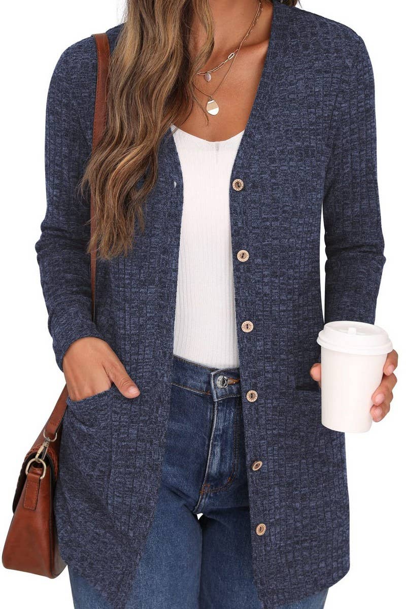 CWOCAL0569_Button Down Long Sleeve Casual Top