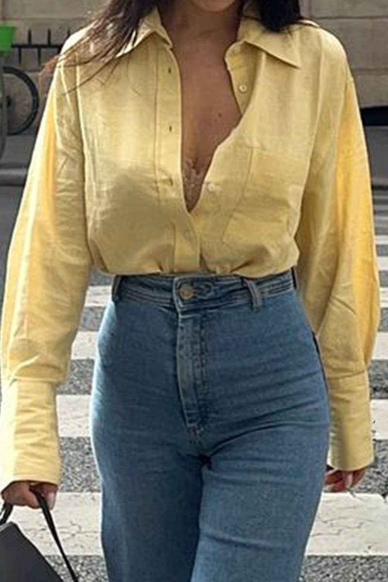 CWTSTL01009_CASUAL SOLID LOOSE FIT LONG SLEEVE SHIRT