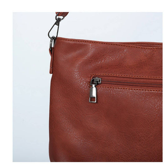 CWAB4537_PU LEATHER RIVET TASSEL SHOULDER CROSSBODY BAG