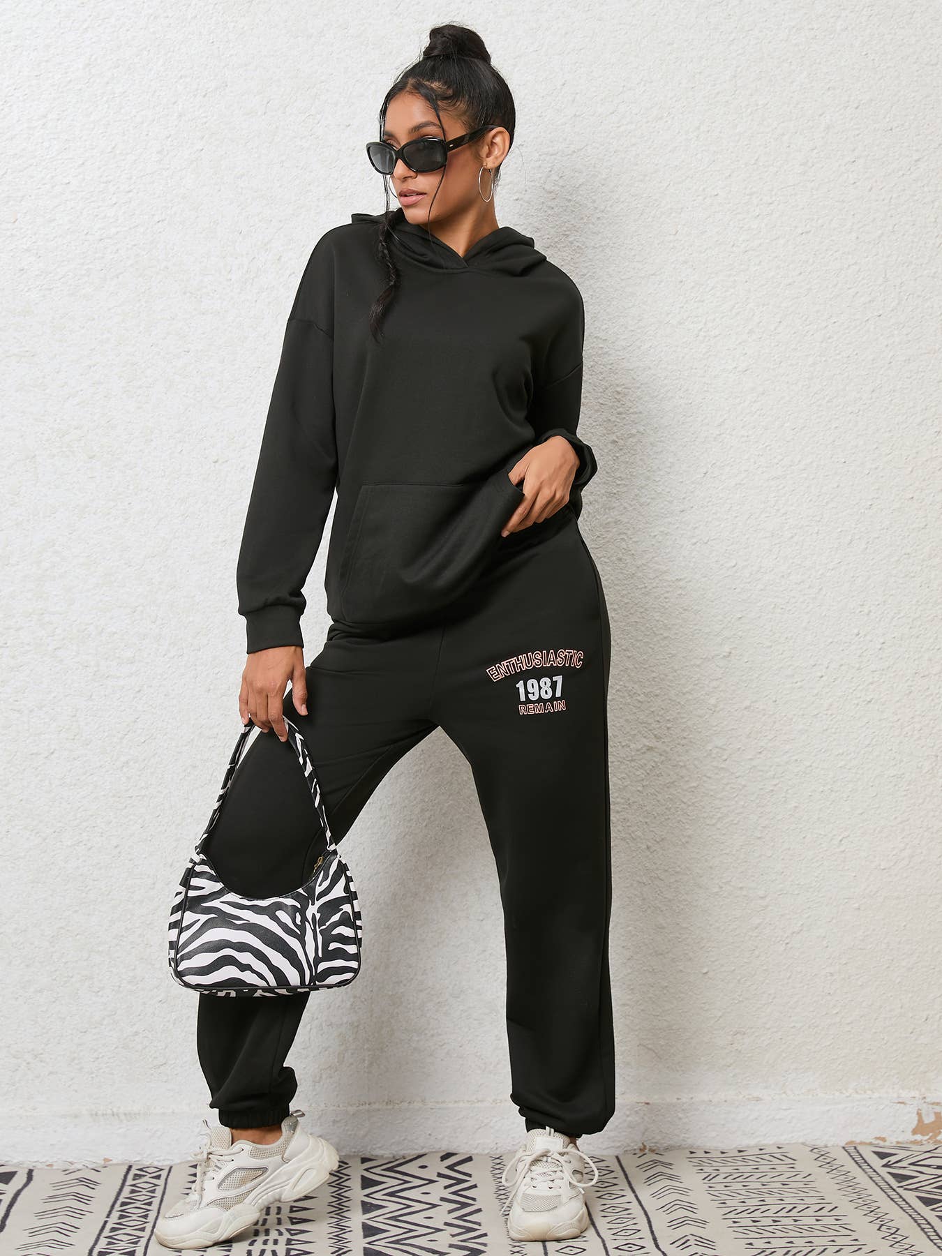 FLEECE HOODIE SWEATPANTS HOODIE FASHION SUIT