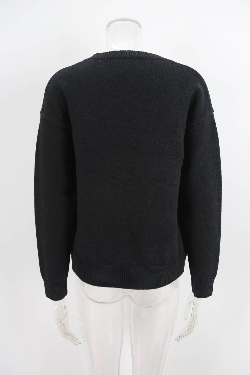 Cherry jacquard Valentine's Day knitted sweater