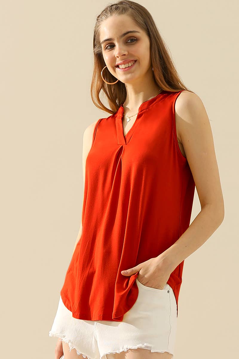 CWTTSL192_JOHNNY COLLARS SLEEVELESS BLOUSE SHIRTS TOPS
