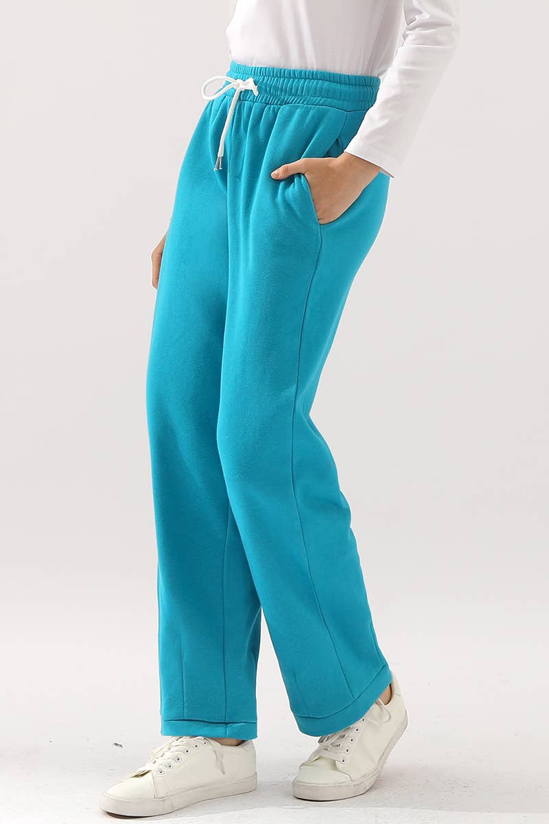 CWBLP268_HIGH WAISTED STRAIGHT WIDE LEG LONG SWEATPANTS