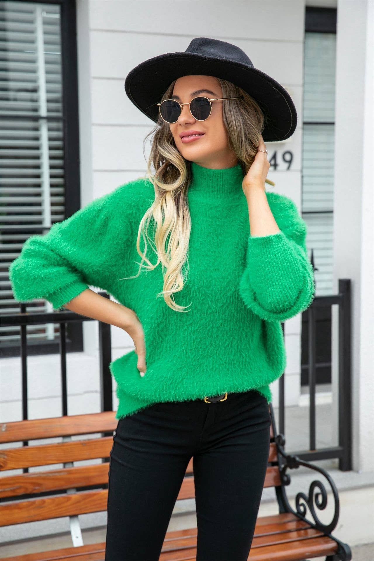 CWOSWL1036_Turtle Neck Long Sleeve Pullover Sweater