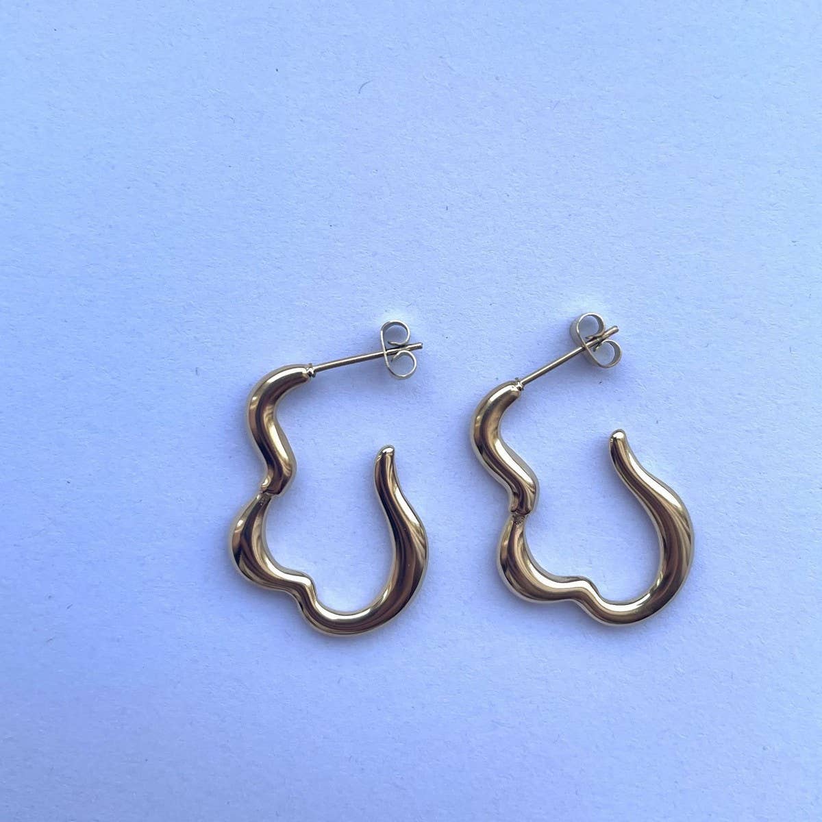 Simple personality cool style bamboo hoop earrings_CWMM5722