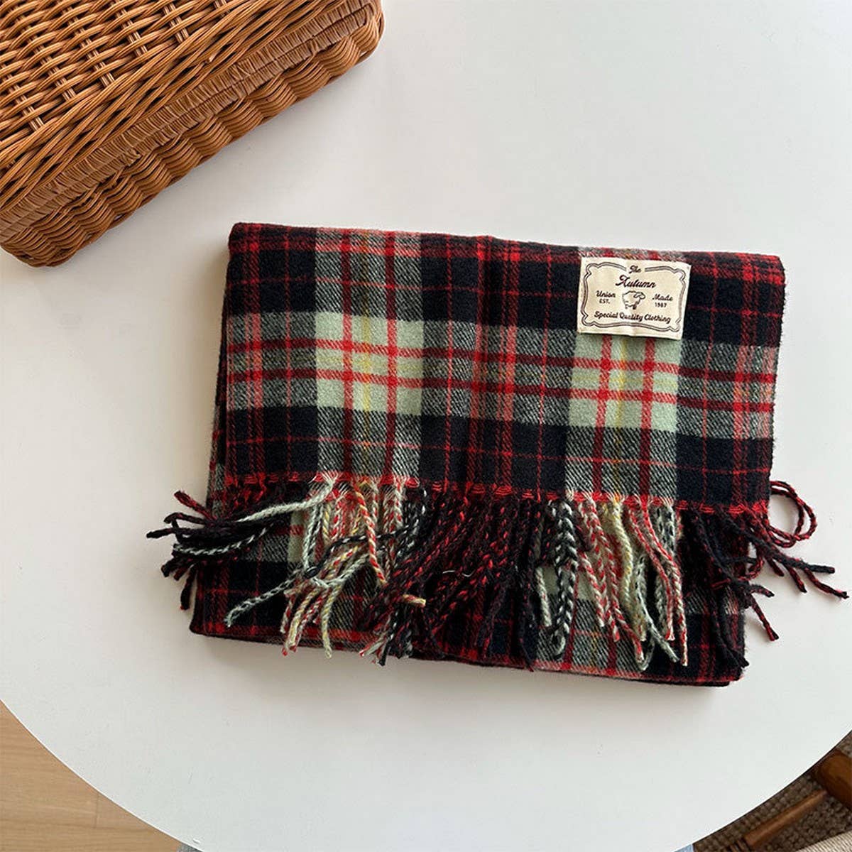 Plaid Colorblock Scarf - Classic Winter Wrap_CWASC2347