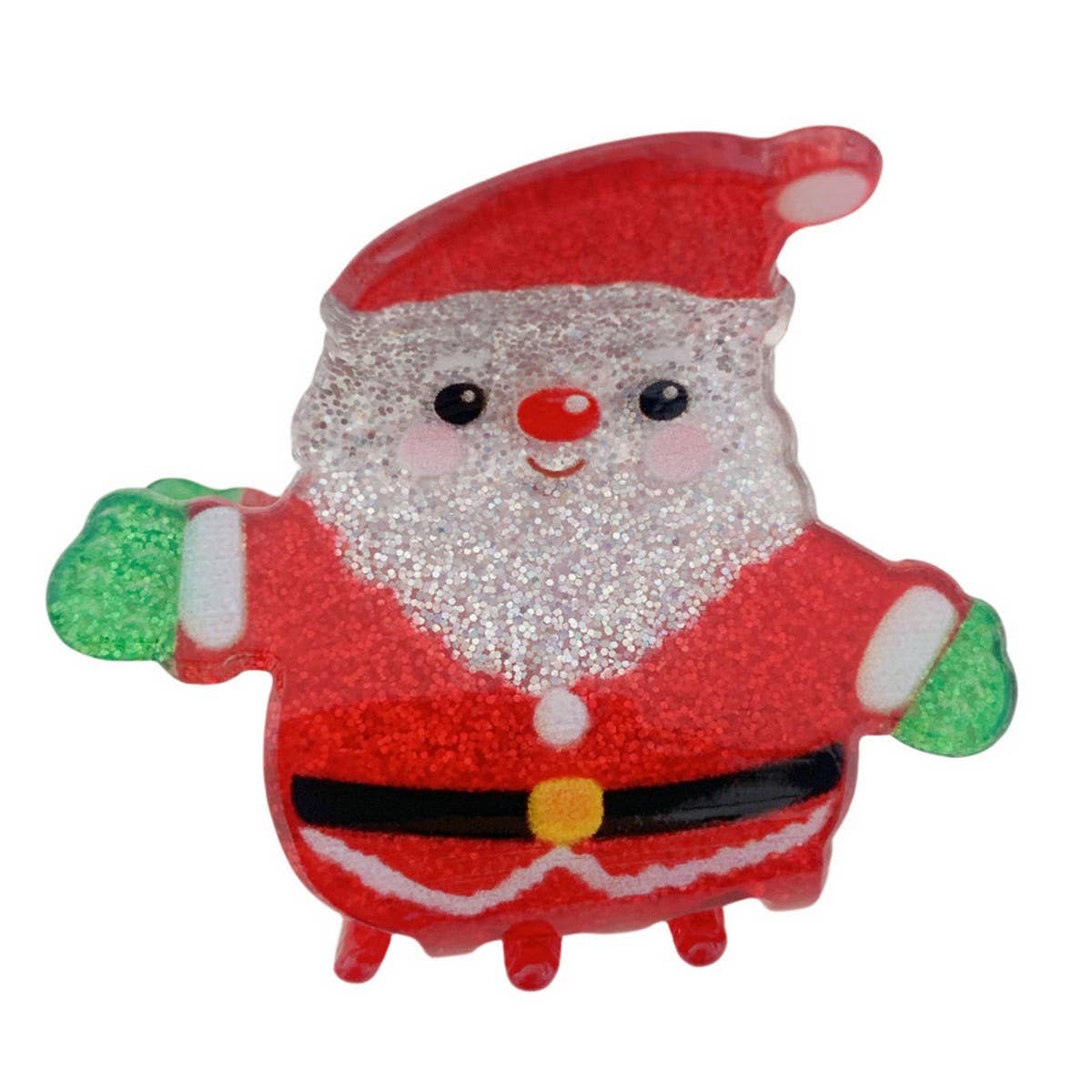 CWAHA07717_CHRISTMAS SANTA SNOWFLAKE HAIR CLAW CLIP RED