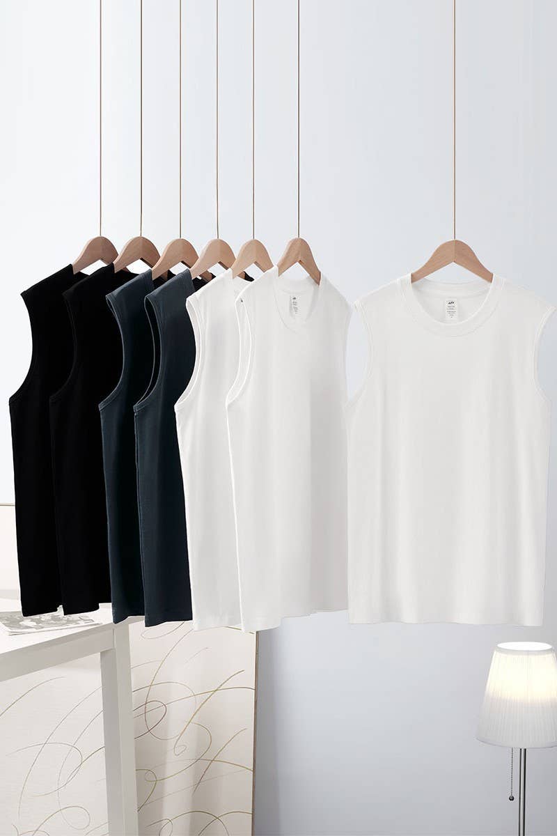 CWTTSL0517_LOOSE WAISTCOAT DESIGN NICHE T-SHIRT