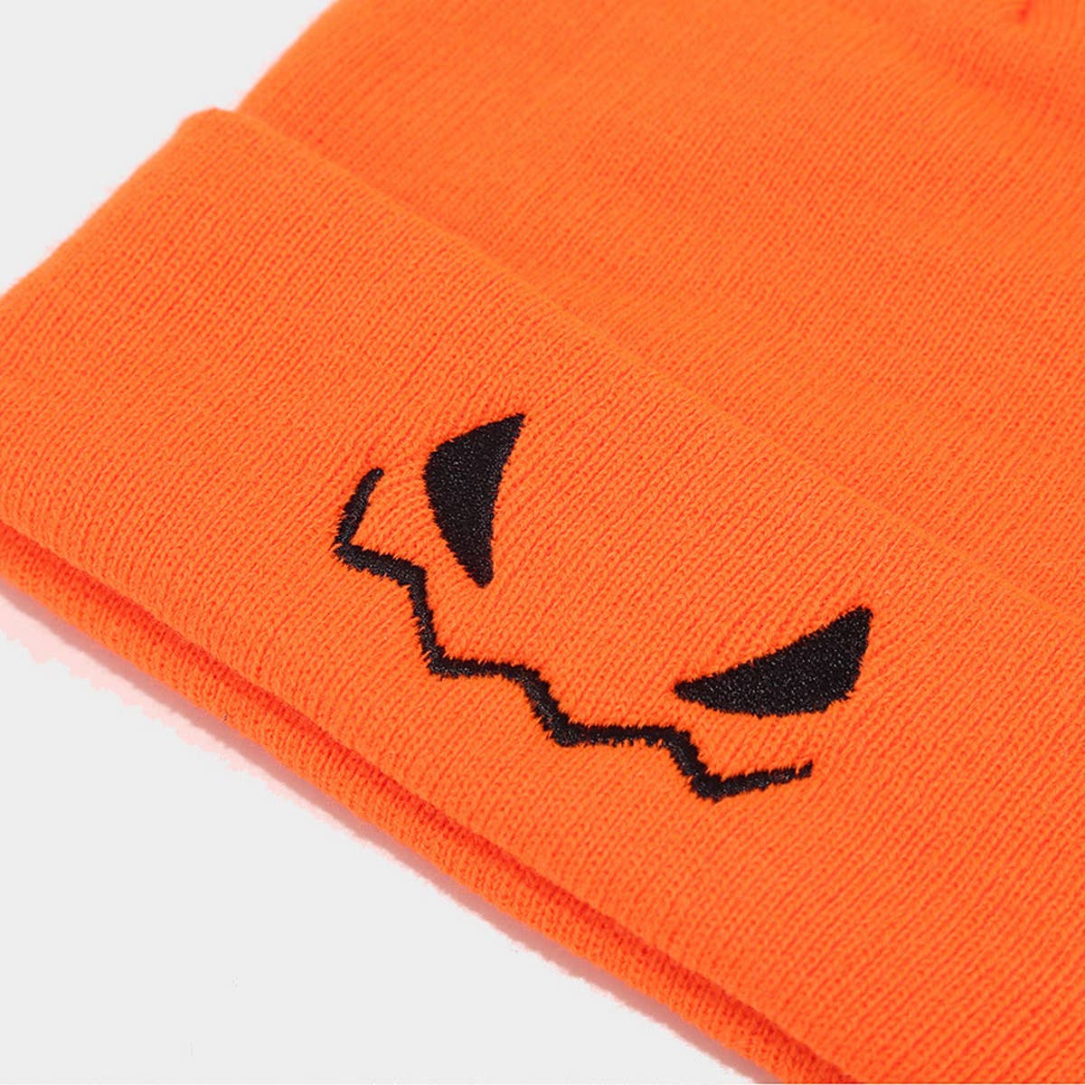 HALLOWEEN PUMPKIN EMBROIDERED KNITTED HAT_CWAH1591
