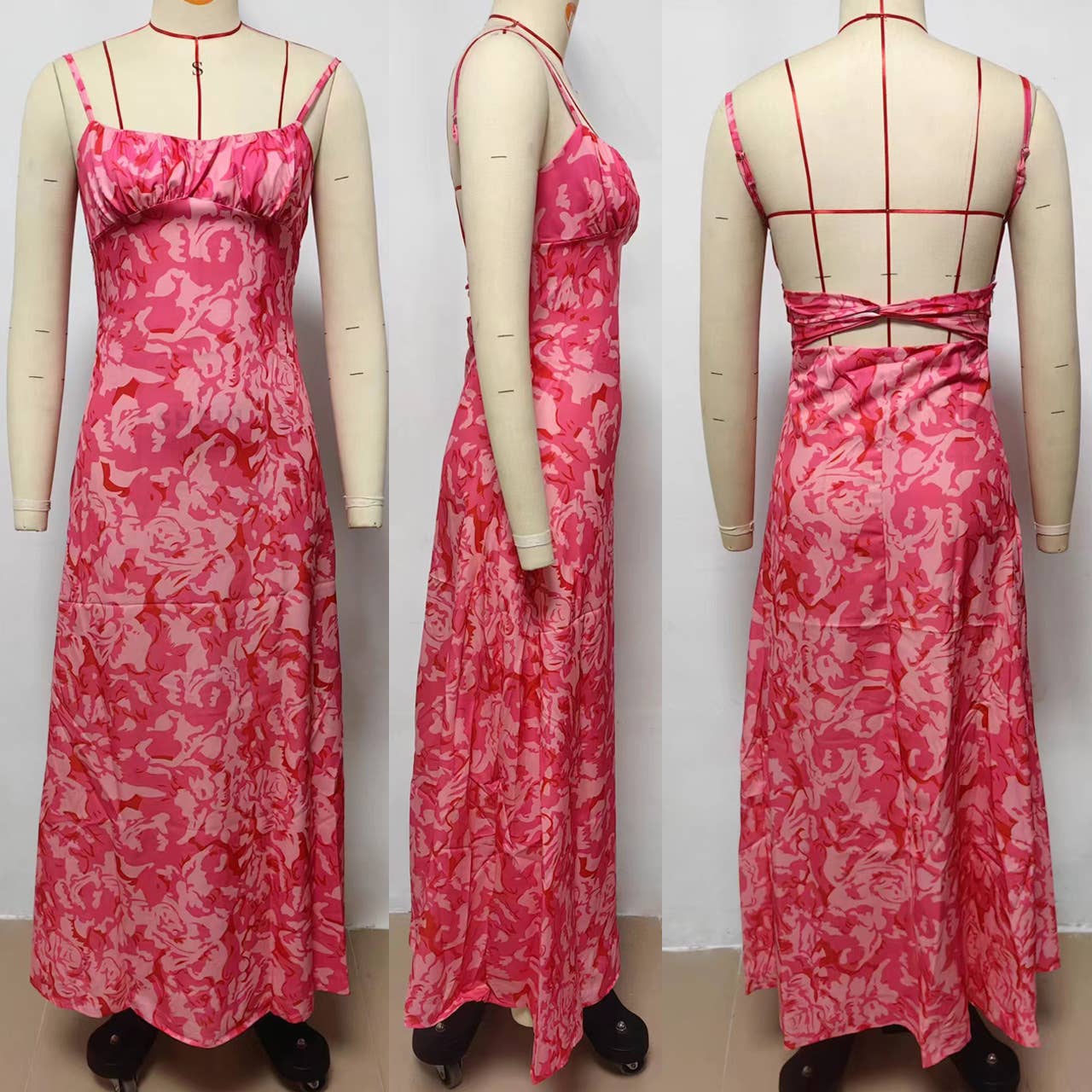 Bohemian-style printed halter sleeveless dress