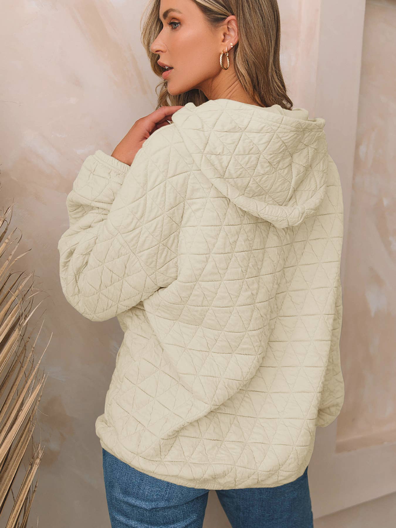 CASUAL STYLE LONG SLEEVE SOLID COLOR HOODIE