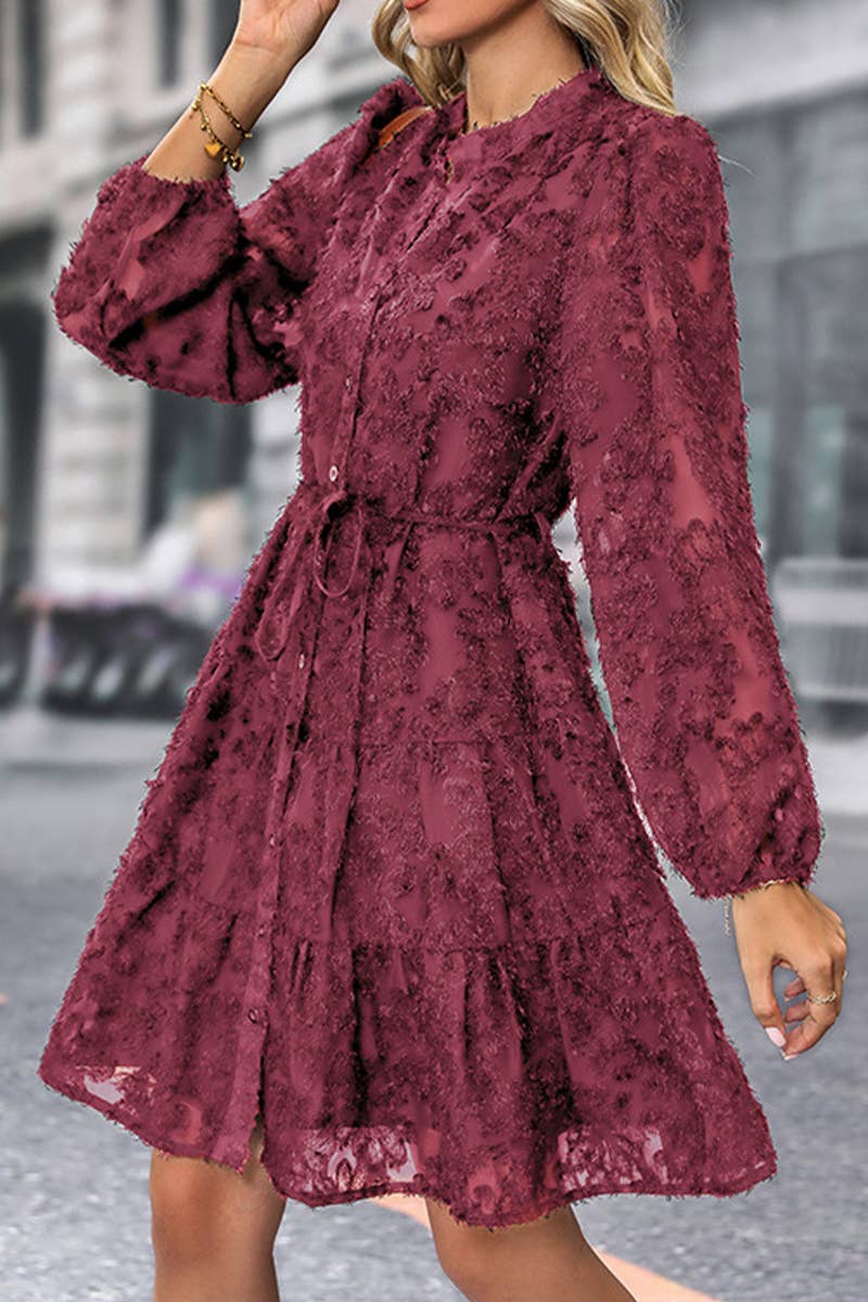 CWDSD7033_MULTICOLOR FASHION LONG SLEEVE DRESS