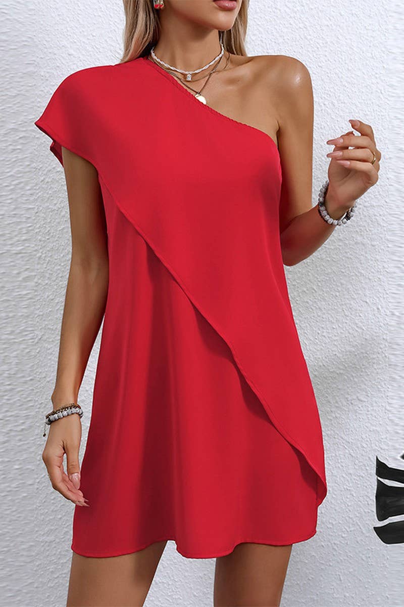 CWDSD7881_ASYMMETRICAL ONE-SHOULDER A-LINE MIDI DRESS
