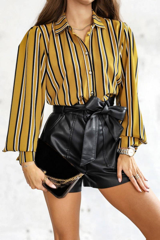 CWTSTL2779_SPRING AND AUTUMN STRIPED LOOSE COMFORT SHIRT