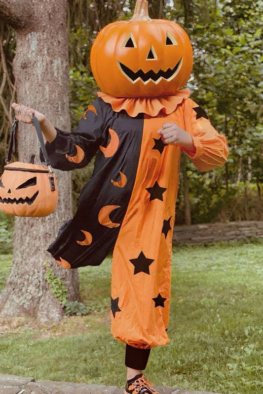 CWSJS00302_HALLOWEEN COSTUME PRINTED LONG-SLEEVED JUMPSUIT