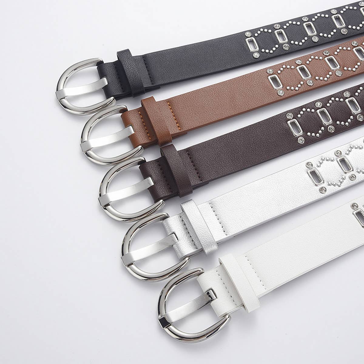 WOMEN POPULAR DIAMOND RIVET PUNK STYLE BELT_CWABE0585