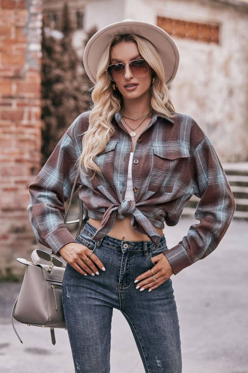 CWTSTL2191_PLAID LONG-SLEEVED BUTTON-UP SHIRT LONG