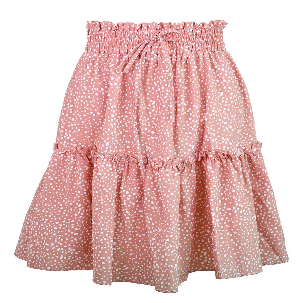 WOMEN'S HIGH WAIST RUFFLED FLORAL SKIRT_CWAB4791