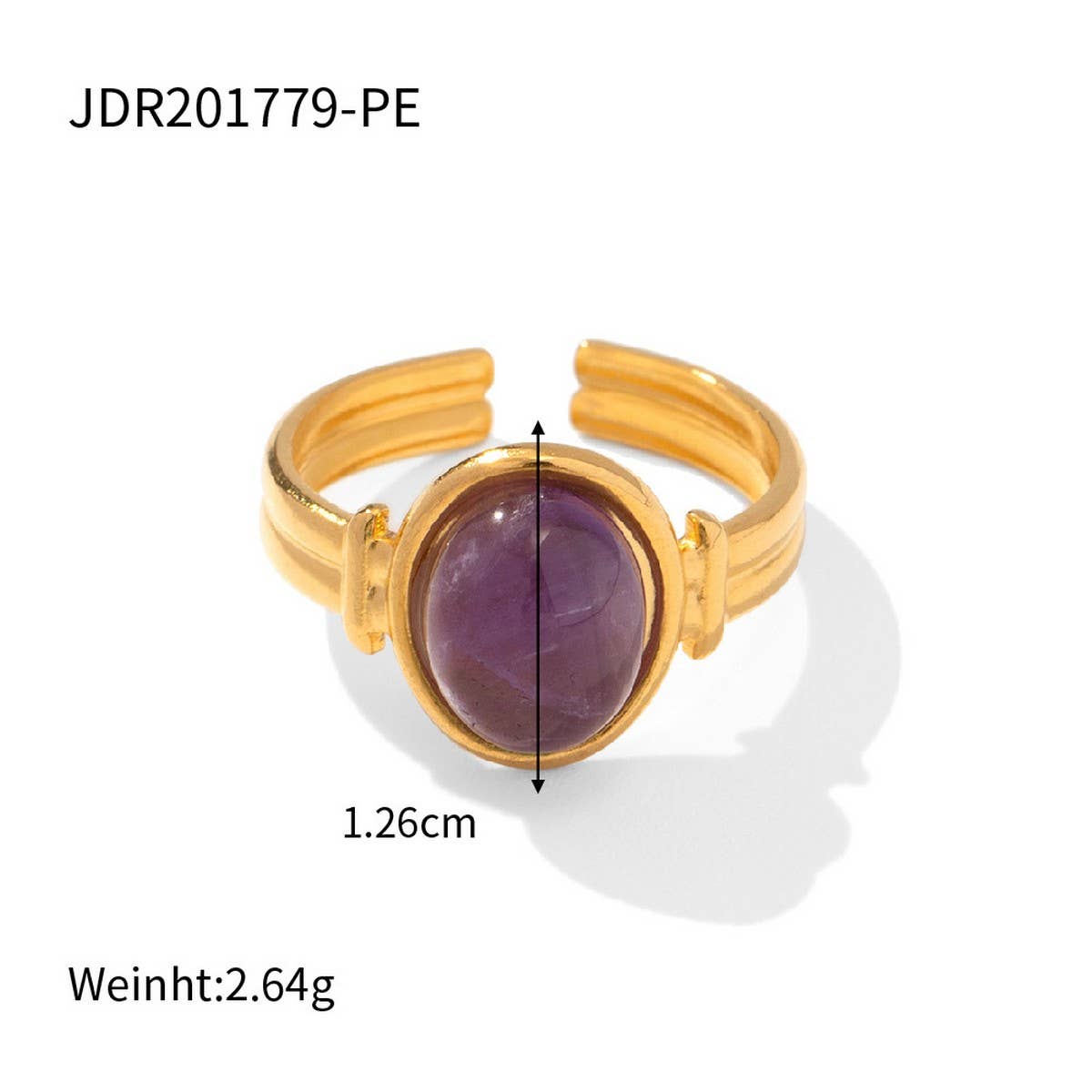 INLAID NATURALSTONE STAINLESS STEEL OPEN RINGS