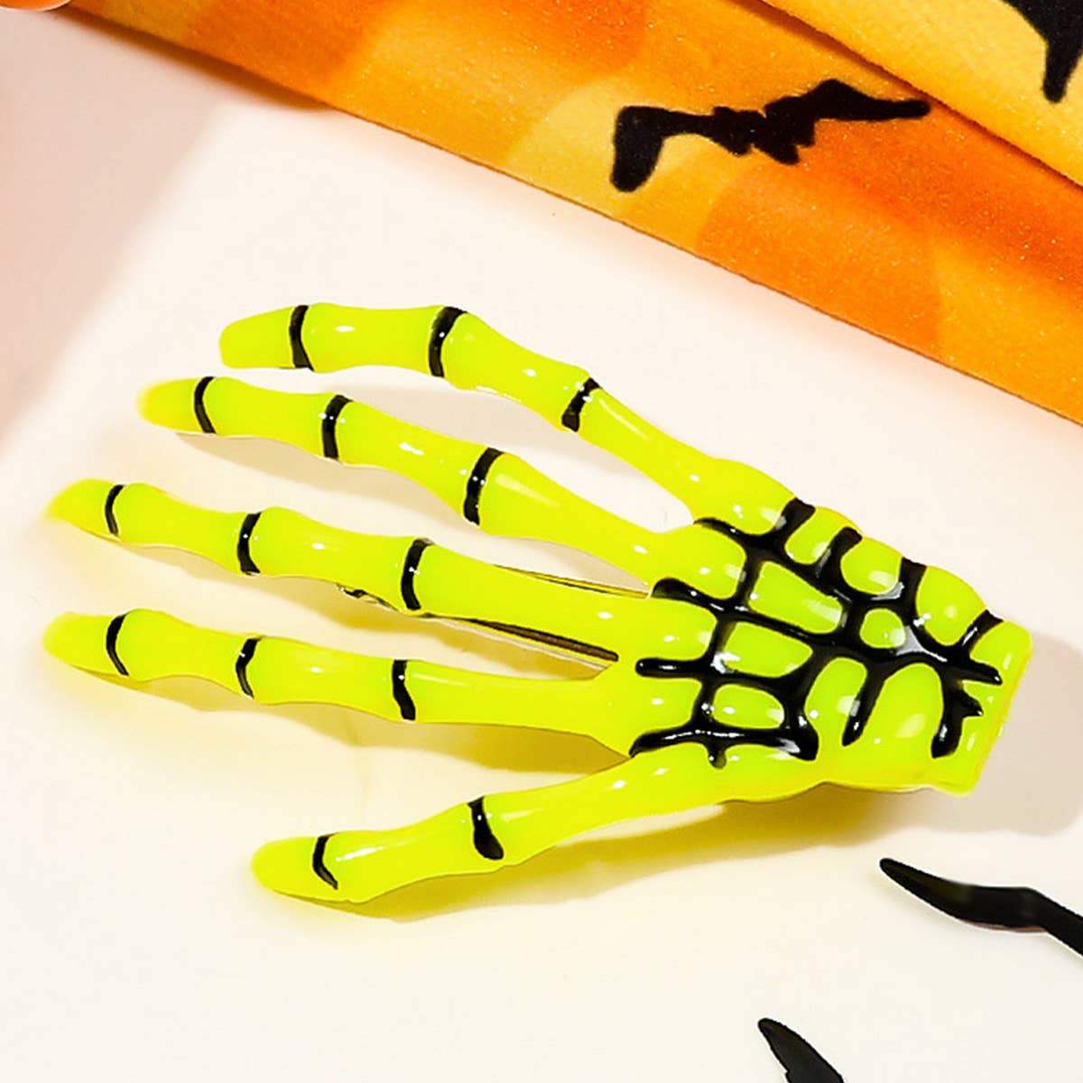 Halloween Skeleton Hand Hair Duckbill Clip_CWAHA1643