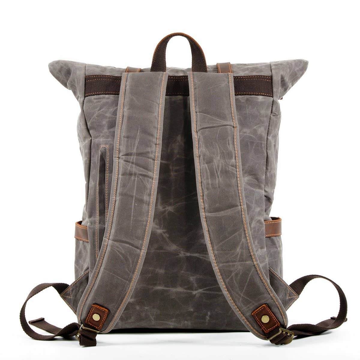 Waterproof Waxed Canvas Colorblock Backpack_CWAB5534