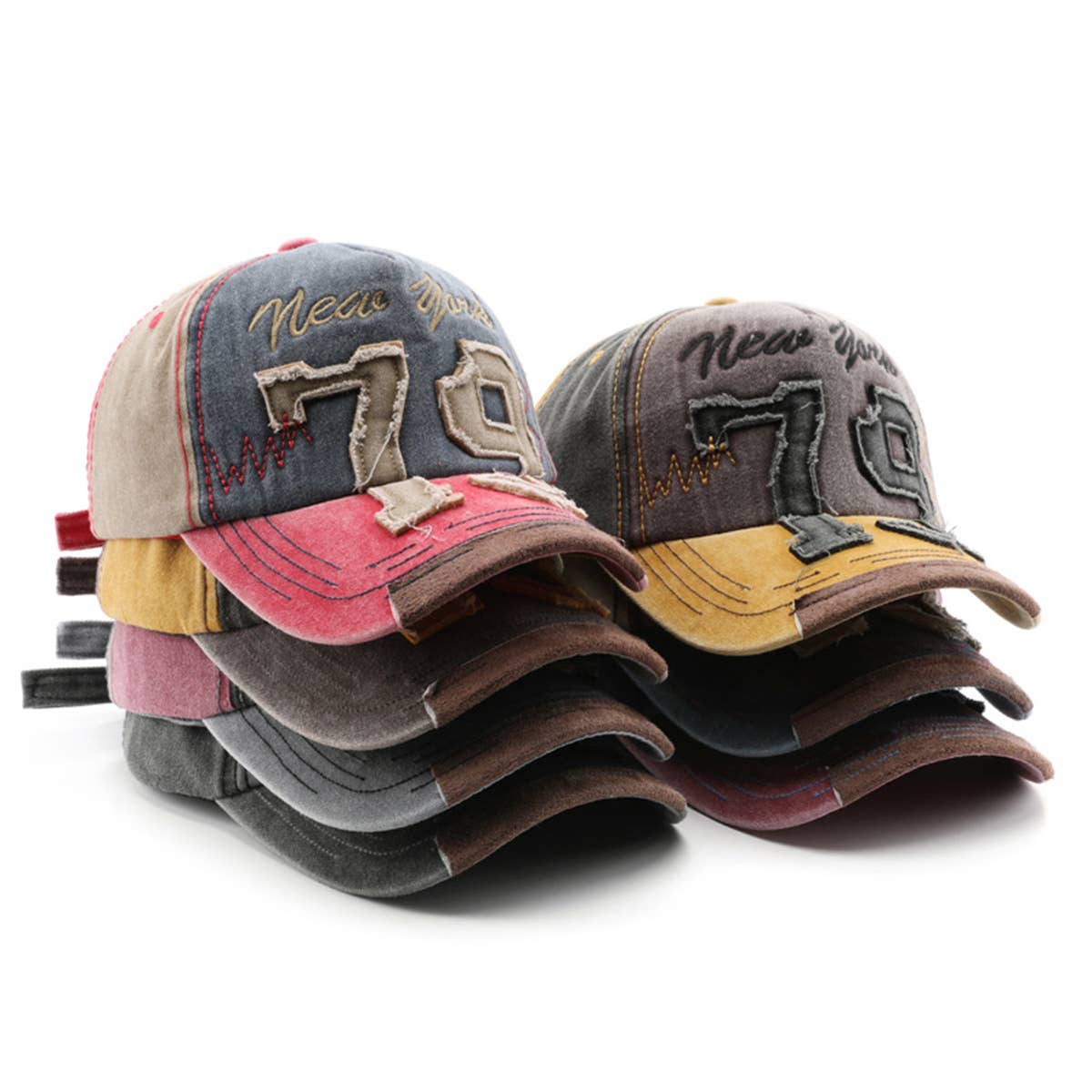 Vintage Washed Distressed Number Cap Outdoor Hat_CWAH1264